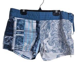 Oakley Womens Board Shorts Swim Beach Active Water Outdoor Blue White Gray Sz 6